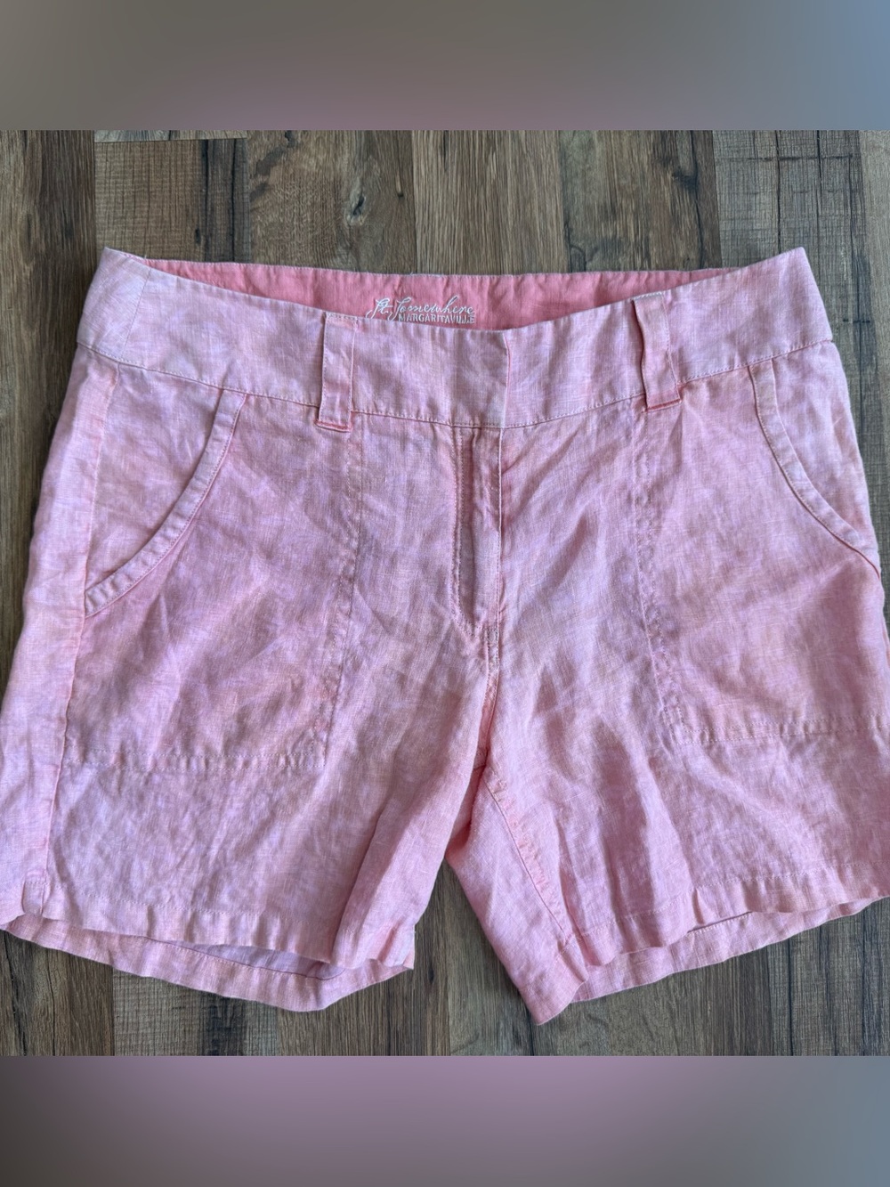 100% Linen Casual Resortwear Vacation Margaritaville Shorts Women's size 8